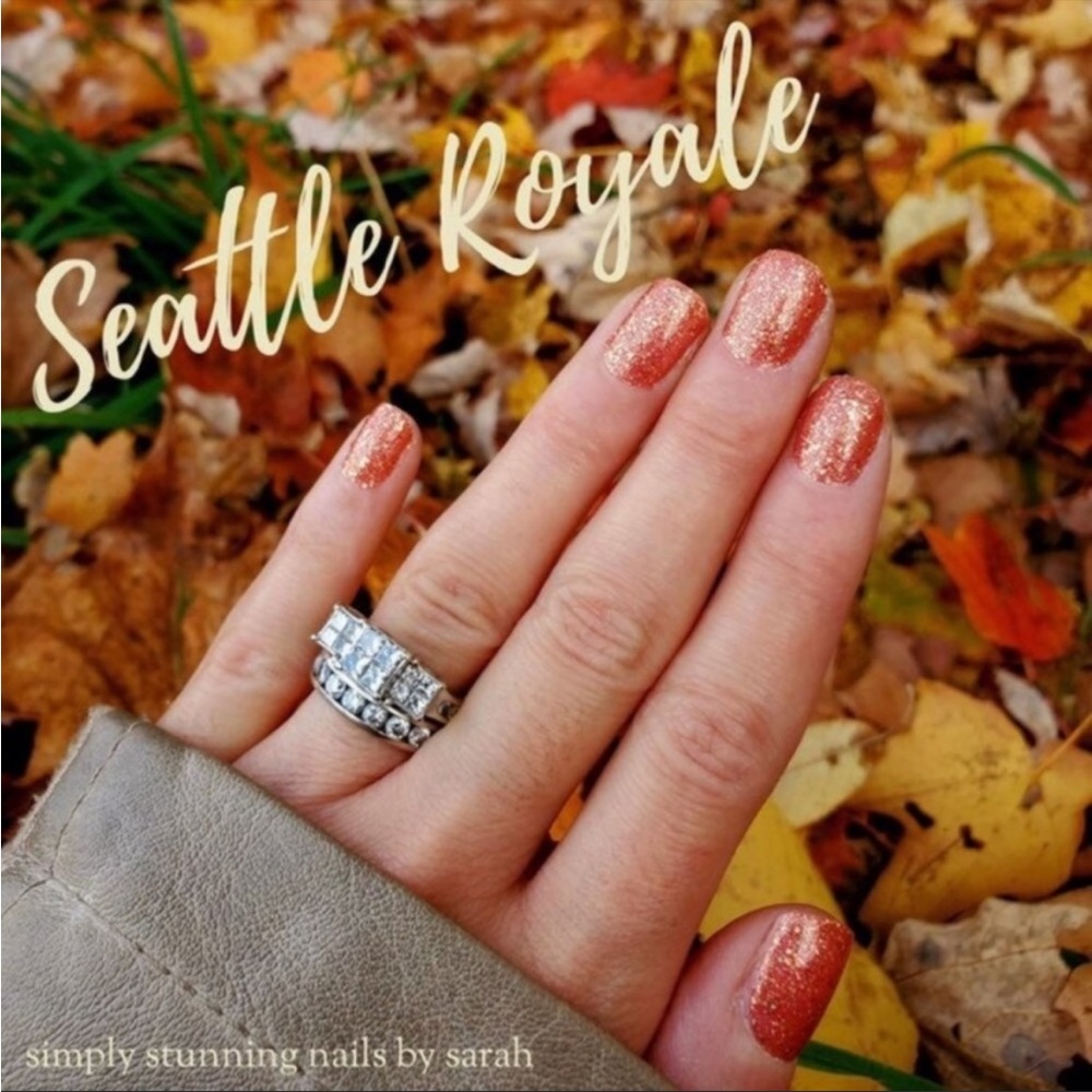 *Retired* Color Street: Seattle Royale | Copper Gold Glitter Orange Fall Autumn - Picture 6 of 14
